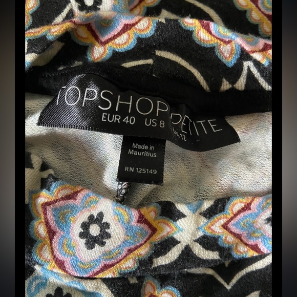 TopShop Black & Blue Argyle Diamond Print Sleeveless Dress - Women’s Size 8 - Picture 4 of 9